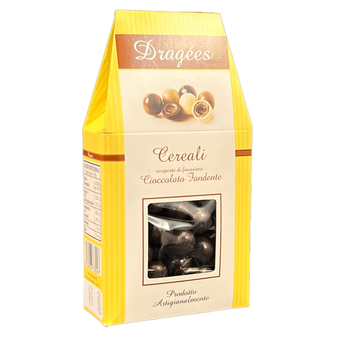 billes de céréales enrobées de chocolat noir